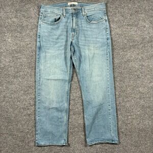 Levis Signature Mens Jeans 34x30 Blue Denim Relaxed Fit Straight Leg Mid Rise